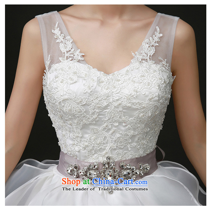 The beauty of the new 2015 shoulders a field shoulder V-Neck small trailing wedding fashion marriages photo building photography minimalist Sau San tie palace wedding white customizable, the beautiful yarn (nameilisha) , , , shopping on the Internet