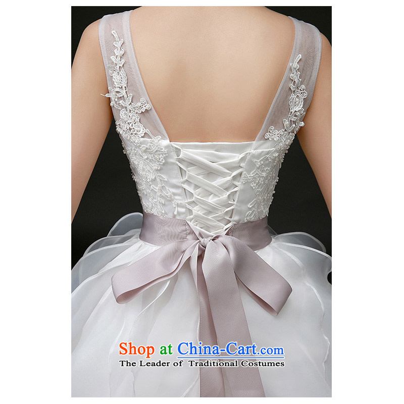 The beauty of the new 2015 shoulders a field shoulder V-Neck small trailing wedding fashion marriages photo building photography minimalist Sau San tie palace wedding white customizable, the beautiful yarn (nameilisha) , , , shopping on the Internet