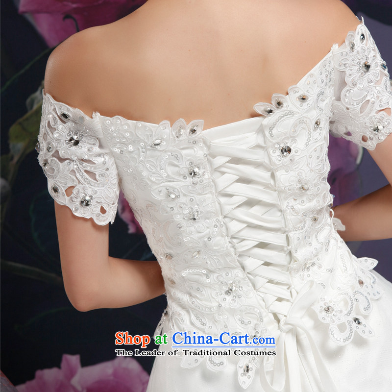 Recalling that the word hates makeup and shoulder straps tail wedding Korean diamond white long, The Princess Bride marriage wedding H13869 White M, recalling that hates makeup and shopping on the Internet has been pressed.