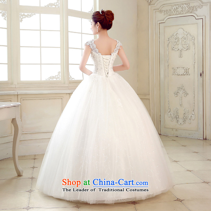 The Syrian Arab Republic and the Republic of Korea time wedding dress of autumn and winter 2015 new marriages shoulders retro round-neck collar lace a field shoulder wedding White XL, Syria has been pressed time shopping on the Internet