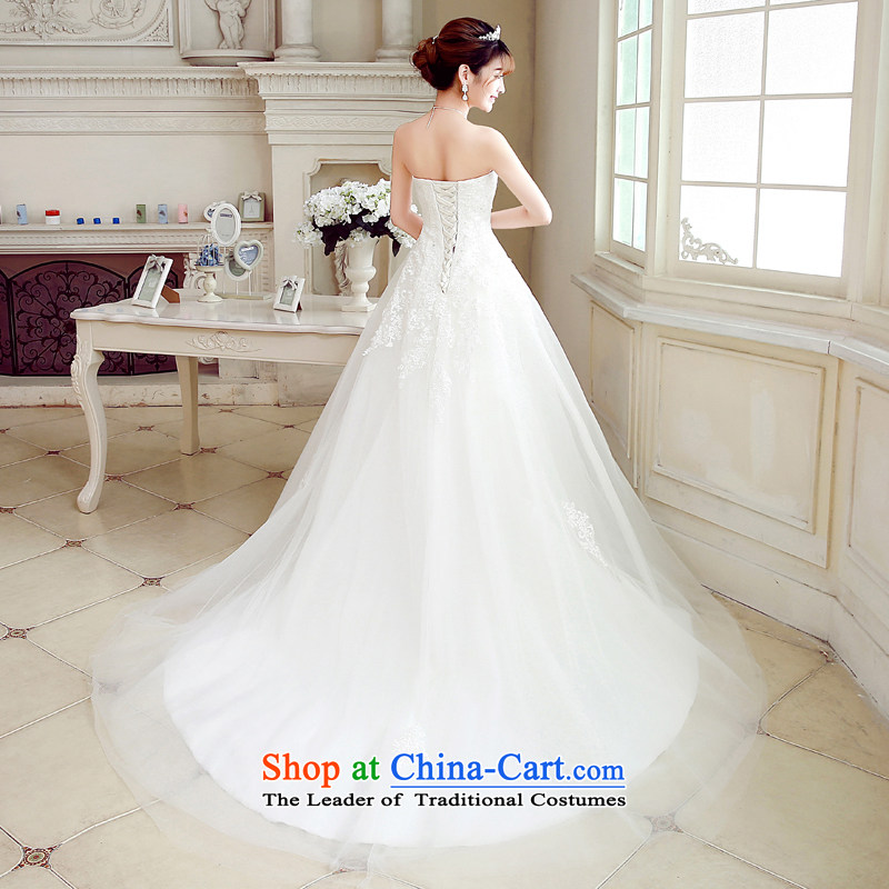 Time Syrian minimalist petticoats small tail of autumn and winter 2015 new tail wedding dresses and chest A field of Korea long drag skirt bride wedding white S time Syrian shopping on the Internet has been pressed.