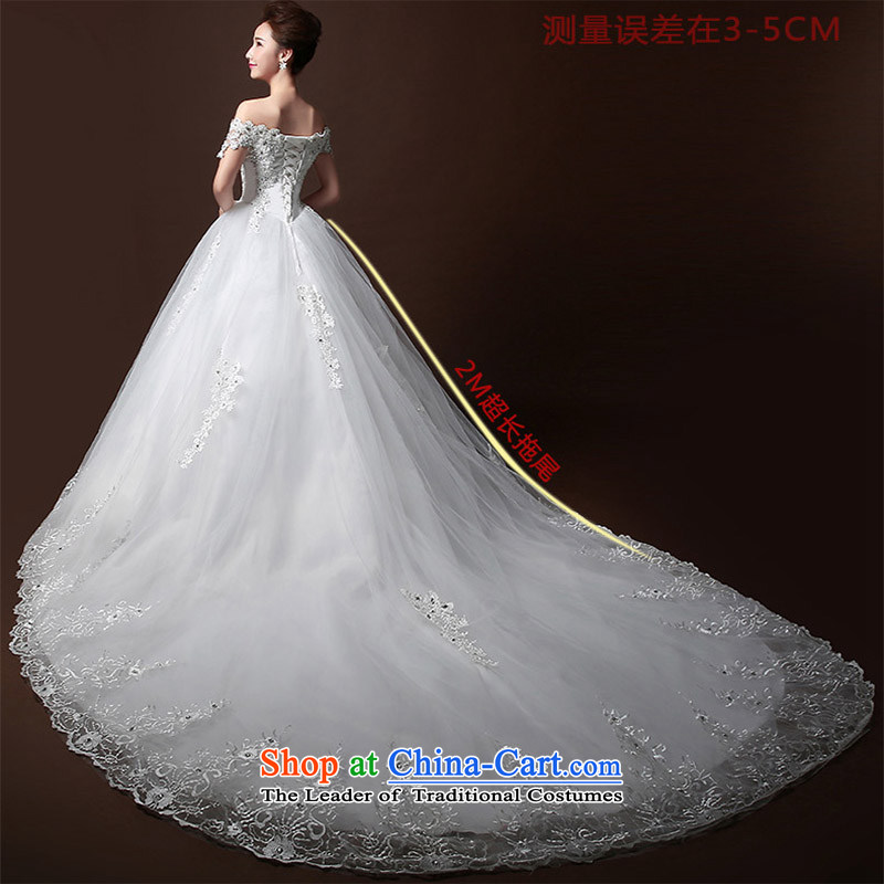 The new word shoulder wedding dress upscale tail simple wedding wedding dresses Bridal Fashion the word wedding white S shoulder love Su-lan , , , shopping on the Internet