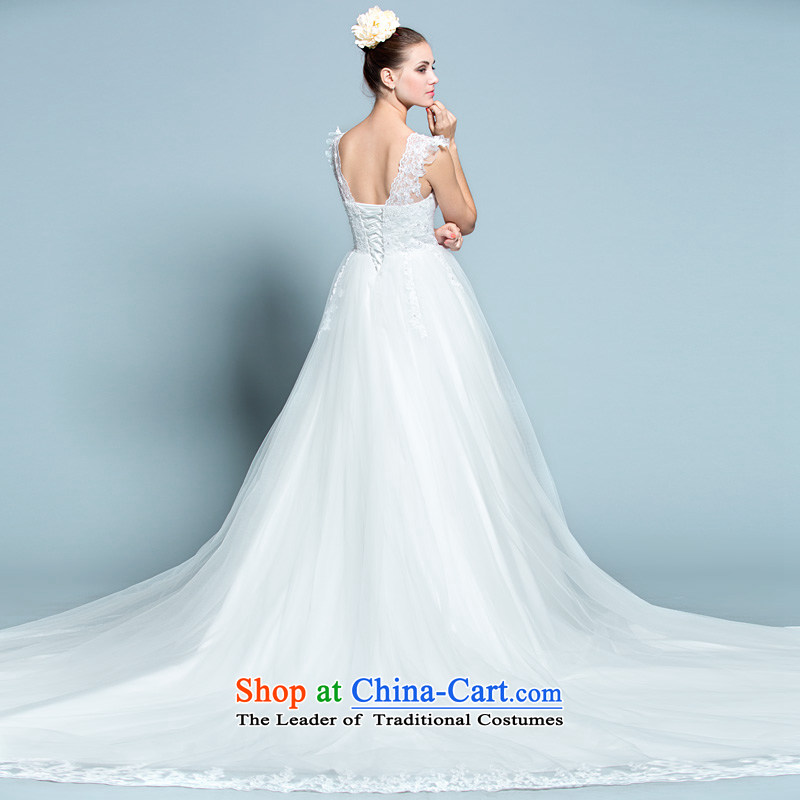 Thick mm wedding dresses Top Loin of 2015 New lace shoulders V-Neck large wedding video thin wedding pregnant women won version 30150731 165/88A, white-in-a-lifetime yarn , , , shopping on the Internet