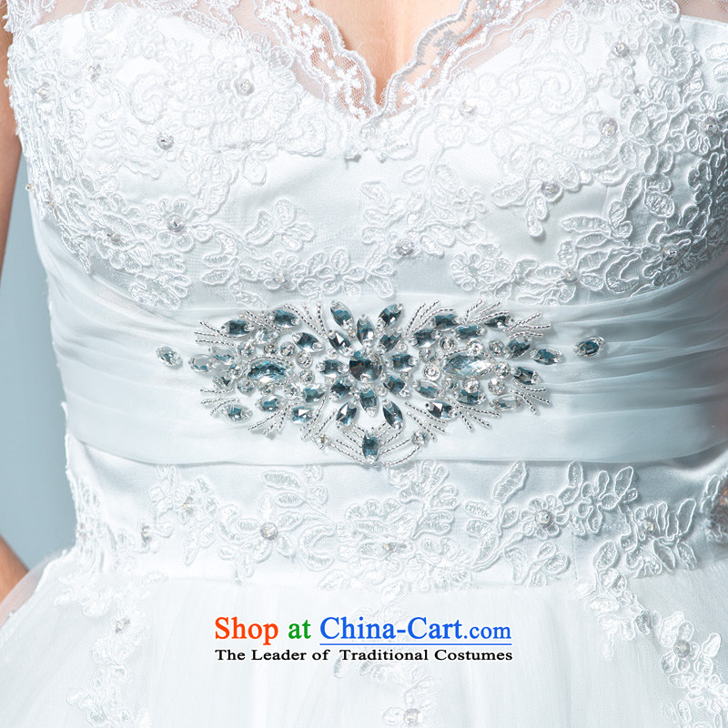 Thick mm wedding dresses Top Loin of 2015 New lace shoulders V-Neck large wedding video thin wedding pregnant women won version 30150731 165/88A, white-in-a-lifetime yarn , , , shopping on the Internet