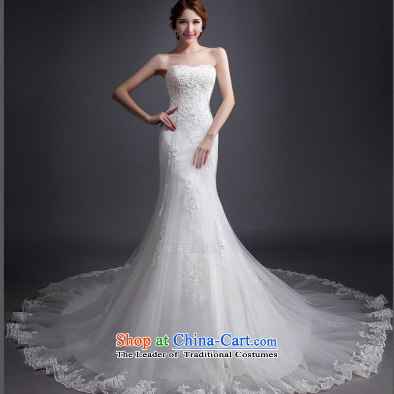 Charlene Choi Ling Korean brides retro Sau San video thin crowsfoot tail wedding dresses new 2015 anointed chest lace winter?XL