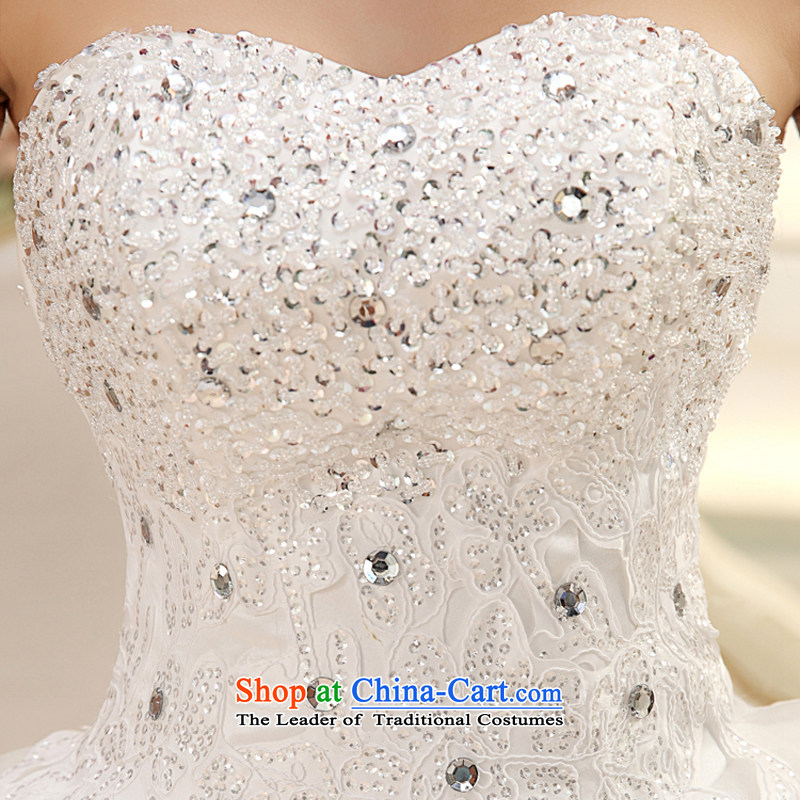 Wedding dresses new 2015 large white streaks in the Korean version of Princess Deluxe tail length and chest diamond embroidery video thin wedding pleasant bride tail S pleasant bride shopping on the Internet has been pressed.