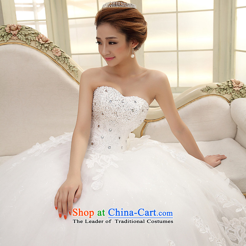 Wedding dresses new 2015 large white streaks in the Korean version of Princess Deluxe tail length and chest diamond embroidery wedding pleasant bride tail, pleasant bride shopping on the Internet has been pressed.