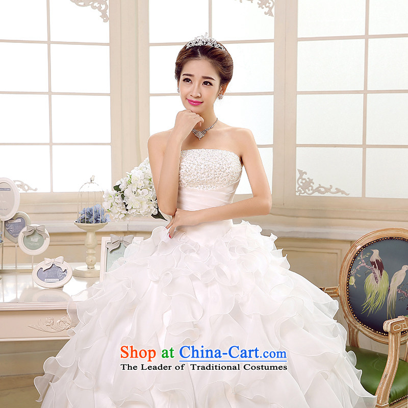 Rain-sang yi 2015 new bride wedding dress white Princess Mary Magdalene chest stylish large thin nail Graphics alignment with the Pearl River Delta wedding HS889 white tailored, rain-sang Yi shopping on the Internet has been pressed.