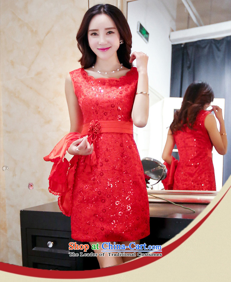 Rui Zhu 2015 spring, summer, autumn and new stylish marriages large red dress Sau San sleeveless step skirt shawl two kits embroidery lace on Chip dinner drink red L picture, prices, brand platters! The elections are supplied in the national character of distribution, so action, buy now enjoy more preferential! As soon as possible.