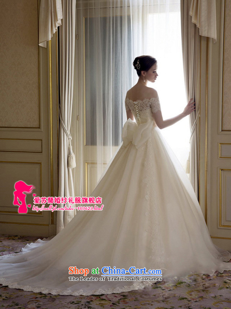 2015 new bride wedding word shoulder lace the long tail of wedding Korean Dream luxurious white M pictures, foreign trade prices, brand platters! The elections are supplied in the national character of distribution, so action, buy now enjoy more preferential! As soon as possible.