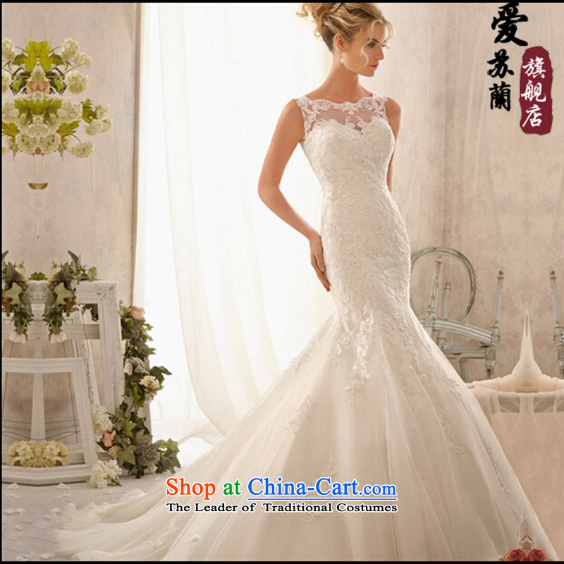 The new word luxury collar shoulders lace back wedding dress vest for Sau San for high-end crowsfoot wedding made white S