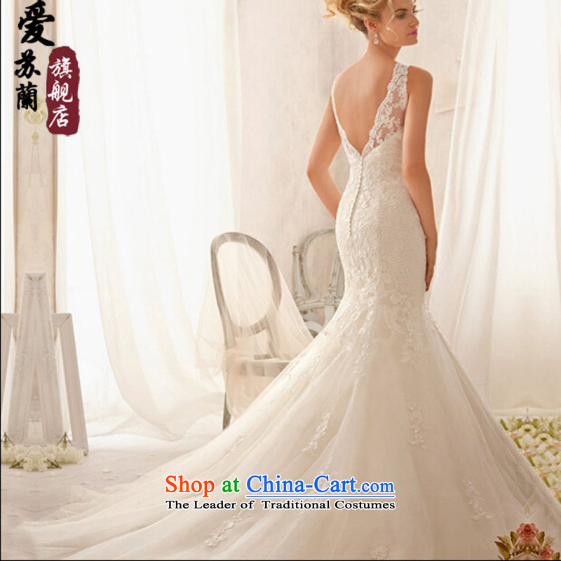 The new word luxury collar shoulders lace back wedding dress vest for Sau San for high-end crowsfoot wedding to white , Love Su-lan , , , shopping on the Internet