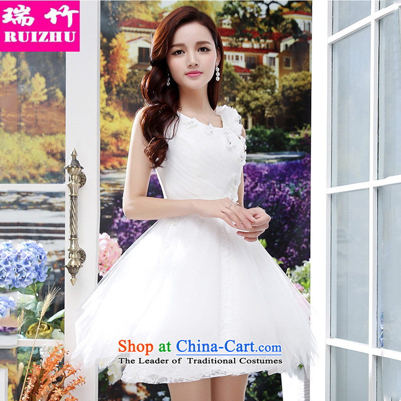 Rui Zhu spring and autumn 2015 Summer new lace stitched deep V pure color wedding dresses and sexy straps Sau San video bridesmaid thin marriages bon bon dresses apricot XL, Rui Zhu (RUIZHU) , , , shopping on the Internet