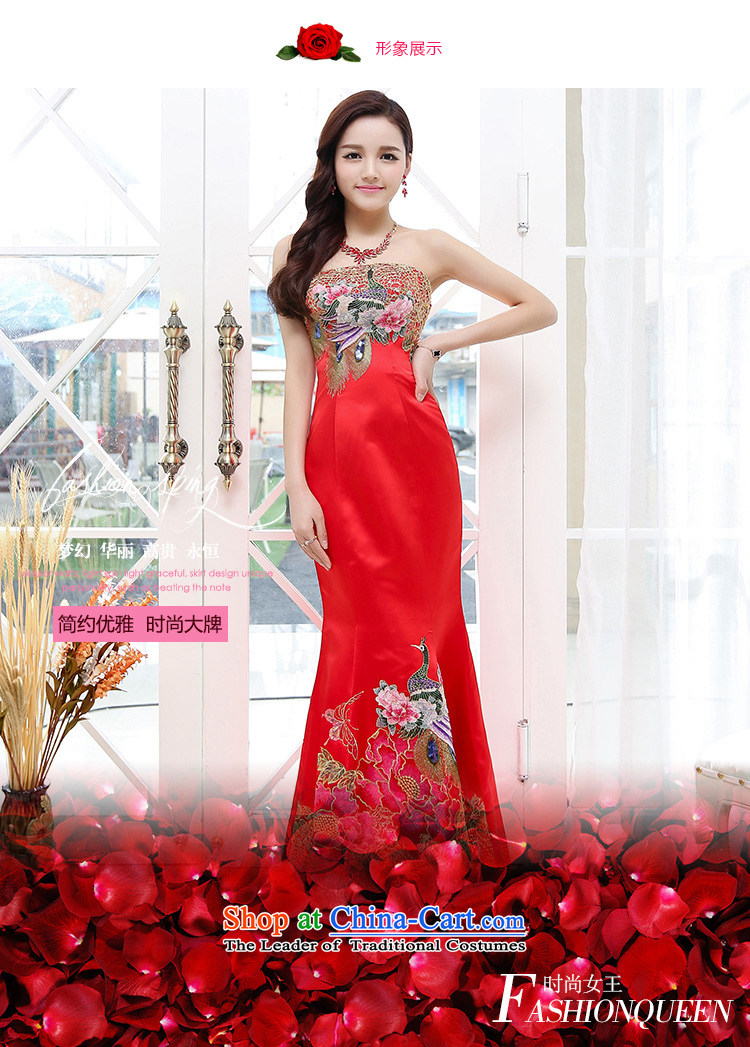 Uyuk wedding dresses bows service long serving brides Ms. wrapped chest embroidery that glamourous embroidery with bride for red L picture, prices, brand platters! The elections are supplied in the national character of distribution, so action, buy now enjoy more preferential! As soon as possible.