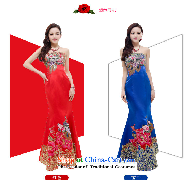 Uyuk wedding dresses bows service long serving brides Ms. wrapped chest embroidery that glamourous embroidery with bride for red L picture, prices, brand platters! The elections are supplied in the national character of distribution, so action, buy now enjoy more preferential! As soon as possible.