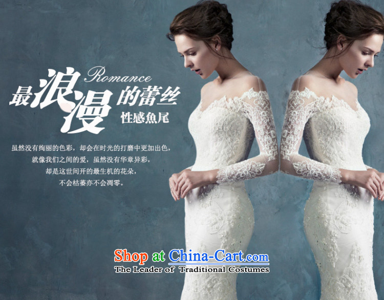 Crowsfoot wedding dresses 2015 new autumn and winter trendy first field shoulder lace Sau San long-sleeved package and Foutune of small trailing white L  straps, pictures, prices, brand platters! The elections are supplied in the national character of distribution, so action, buy now enjoy more preferential! As soon as possible.