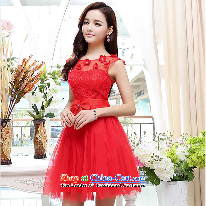 Uyuk wedding dresses bows Ms. service bridal dresses small dress dresses flowers and sexy beauty stereo OSCE root yarn red , L, a bride Yi (UYUK on) , , , shopping on the Internet