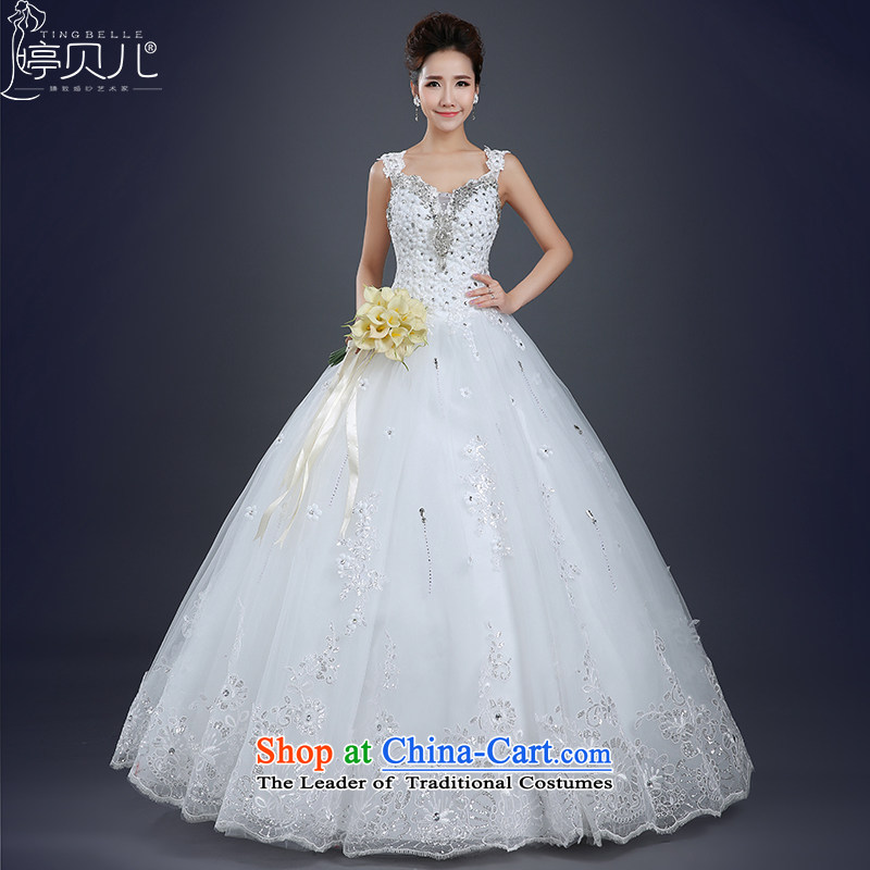 Beverly Ting wedding dress shoulders spring and summer 2015, a new field to align the shoulder Korean brides white simple drill Sau San Wedding White?M