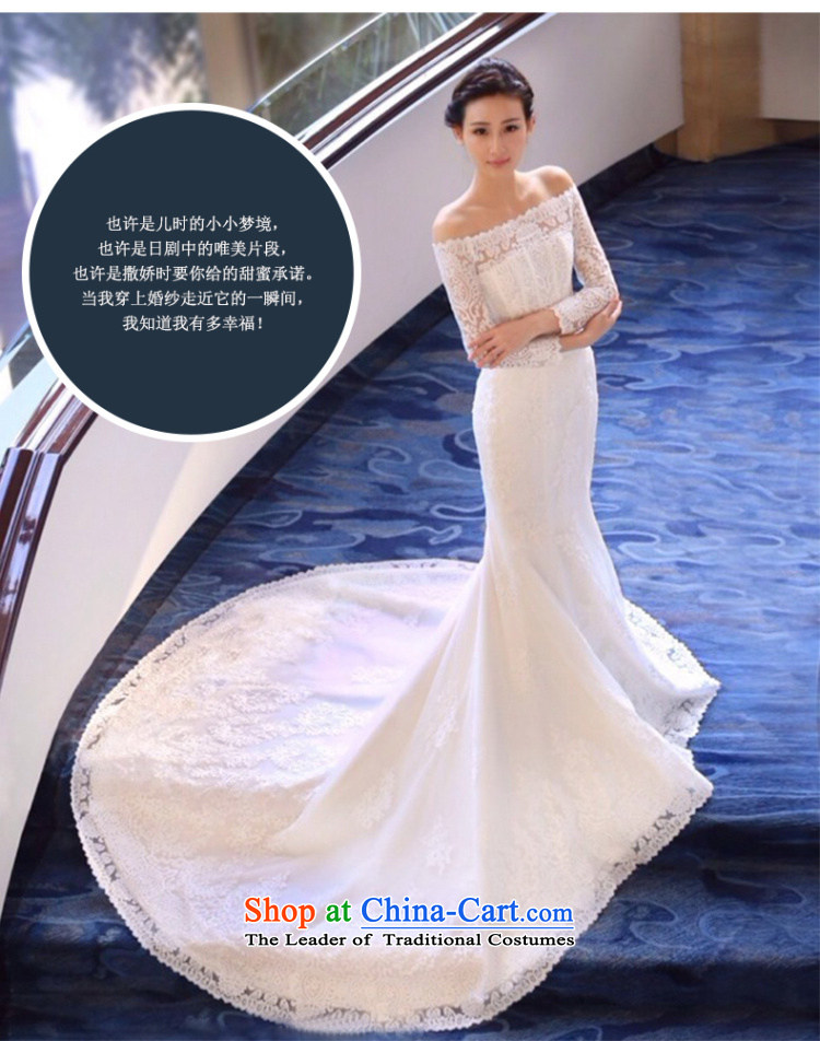 The spring and summer of 2015 New Stylish retro word shoulder long-sleeved lace Sau San foutune crowsfoot wedding dresses large tail strap M picture, prices, brand platters! The elections are supplied in the national character of distribution, so action, buy now enjoy more preferential! As soon as possible.