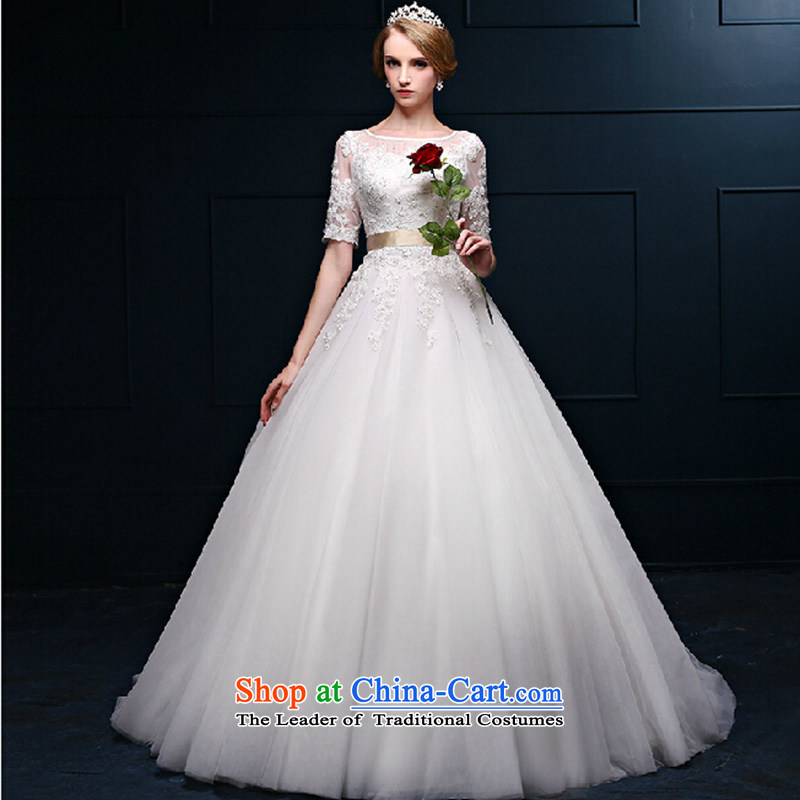 The first field shoulder tail graphics thin wedding dresses new spring and summer bride wedding video thin shoulders back simple bride wedding white XXXL, love Su-lan , , , shopping on the Internet