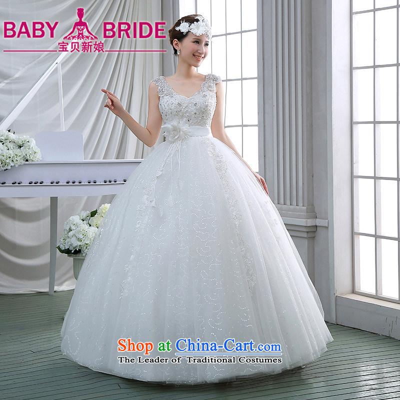 Wedding dresses 2015 Spring New Korean Princess shoulders to align the sweet graphics thin marriages a field shoulder wedding whiteL