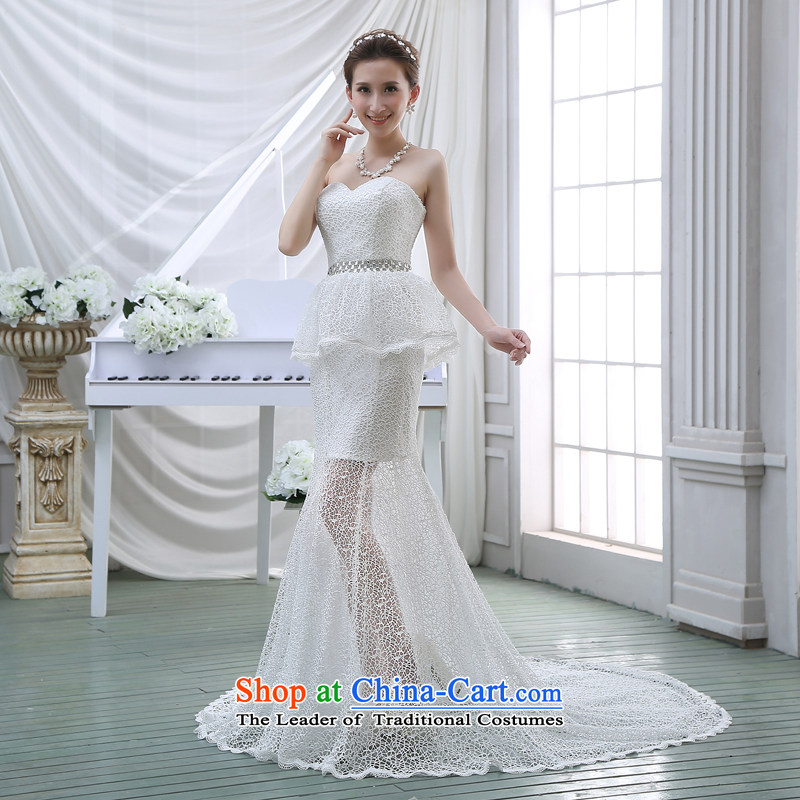 Wedding dresses new 2015 luxury lace collar engraving tail Foutune of video thin crowsfoot retro wedding white S, darling Bride (BABY BPIDEB) , , , shopping on the Internet