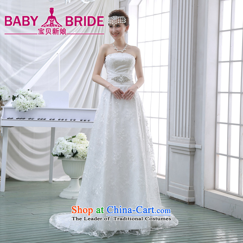 The new 2015 wedding dresses and chest small trailing crowsfoot stylish Sau San Korean brides to align the lace large winter White XL