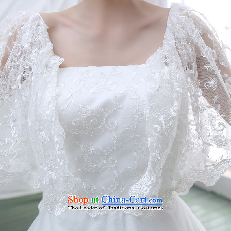 Wedding dress 2015 NEW Summer Wedding wedding lace stylish Korean long tail of the word wedding white L, shoulder the bride (BABY BPIDEB BO) , , , shopping on the Internet