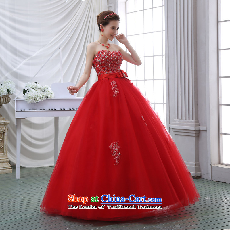 The spring and summer 2015 new stylish Korean diamond ornaments with breast height large waist to align graphics thin pregnant women bride wedding dresses red red XXL, baby Bride (BABY BPIDEB) , , , shopping on the Internet