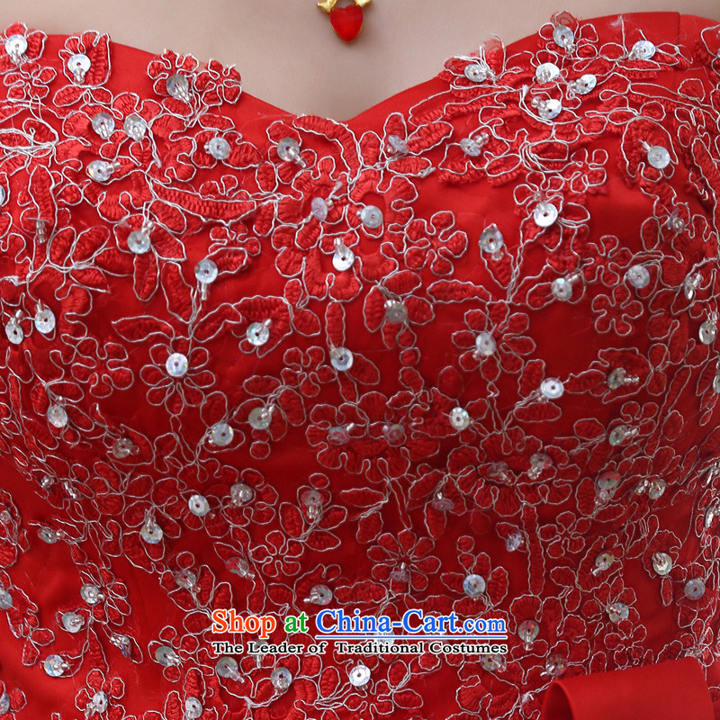 The spring and summer 2015 new stylish Korean diamond ornaments with breast height large waist to align graphics thin pregnant women bride wedding dresses red red XXL, baby Bride (BABY BPIDEB) , , , shopping on the Internet