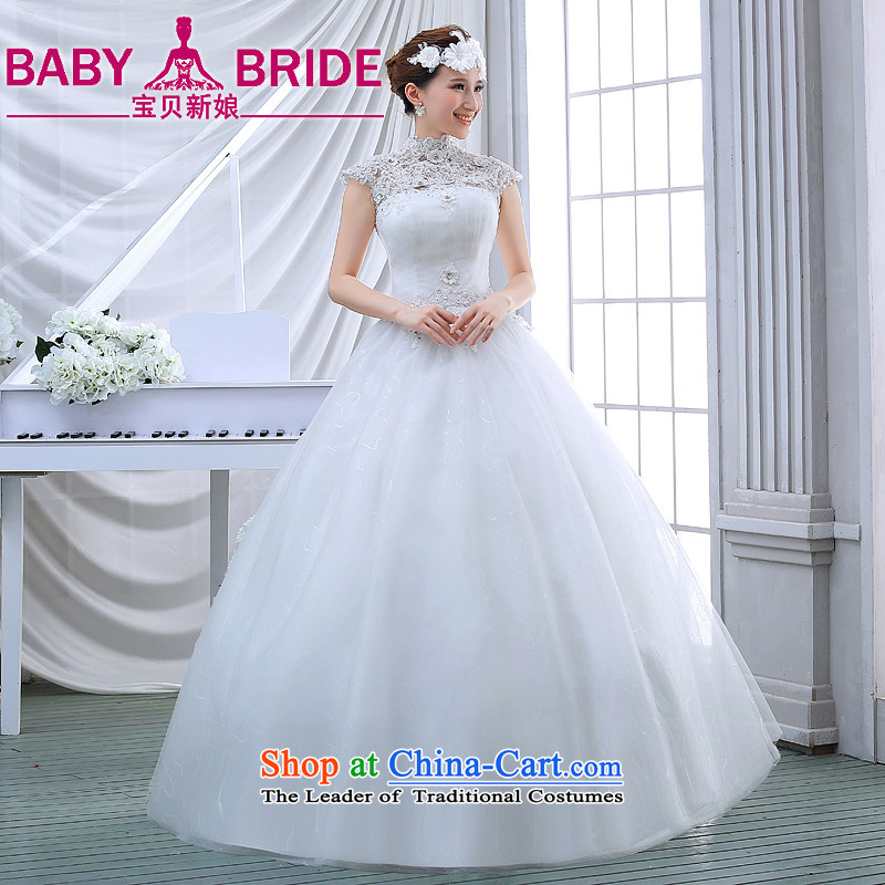 Diamond lace back Korean Princess Bride straps a field shoulder wedding dresses spring 2015 New White XL