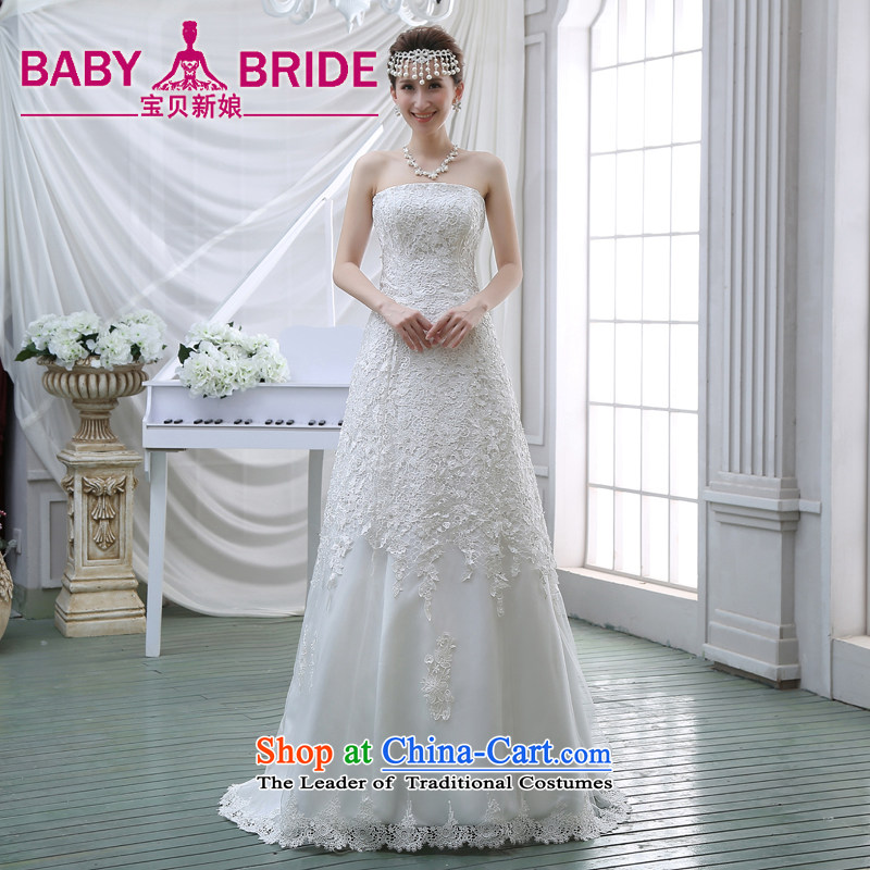 2015 new spring and summer and chest Wedding Fashion Korean version of Sau San skinny tail wedding lace Diamond Wedding White?XL