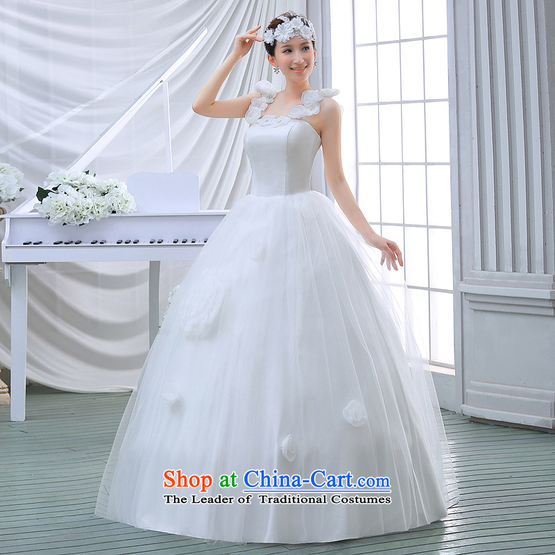 2015 Spring New Korean minimalist princess shoulders the word lace retro shoulder bon bon skirt to align the wedding XXL, white baby Bride (BABY BPIDEB) , , , shopping on the Internet