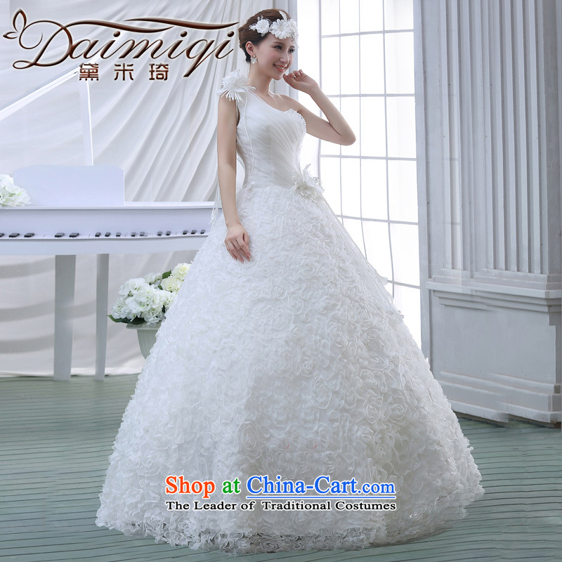 Wedding dress 2015 new Korean bridal lace to align the large spring marriage evening dress small Trailing White XL