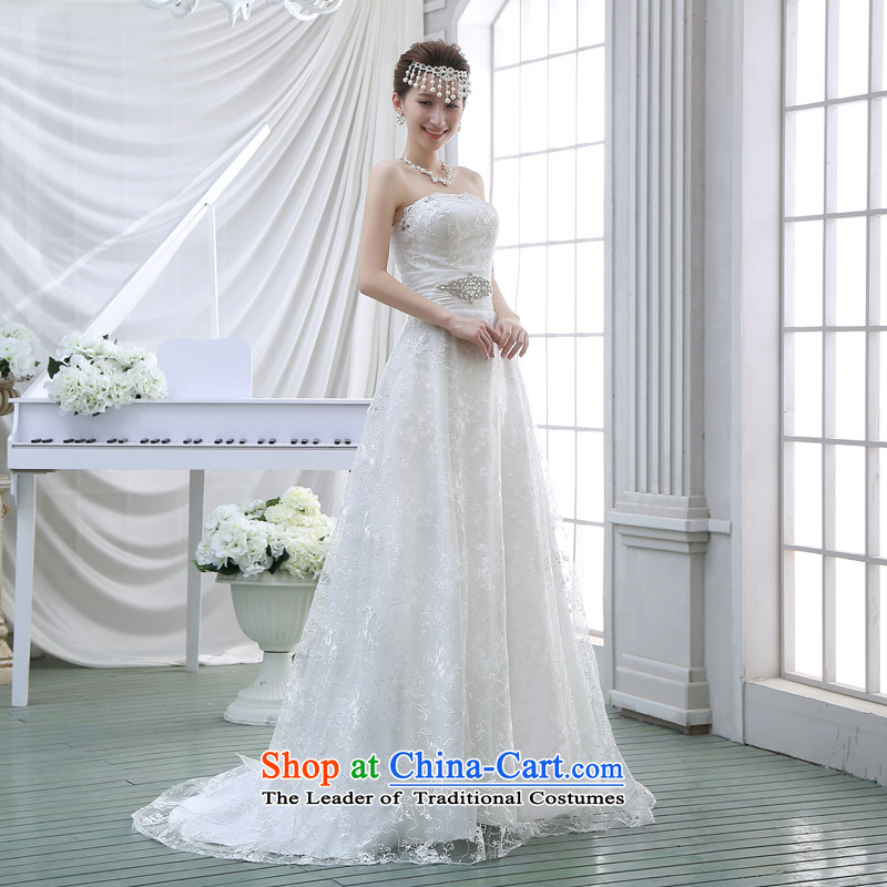 The new 2015 wedding dresses and chest small trailing crowsfoot stylish Sau San Korean brides to align the lace large white XXL, winter Demi Moor Qi , , , shopping on the Internet