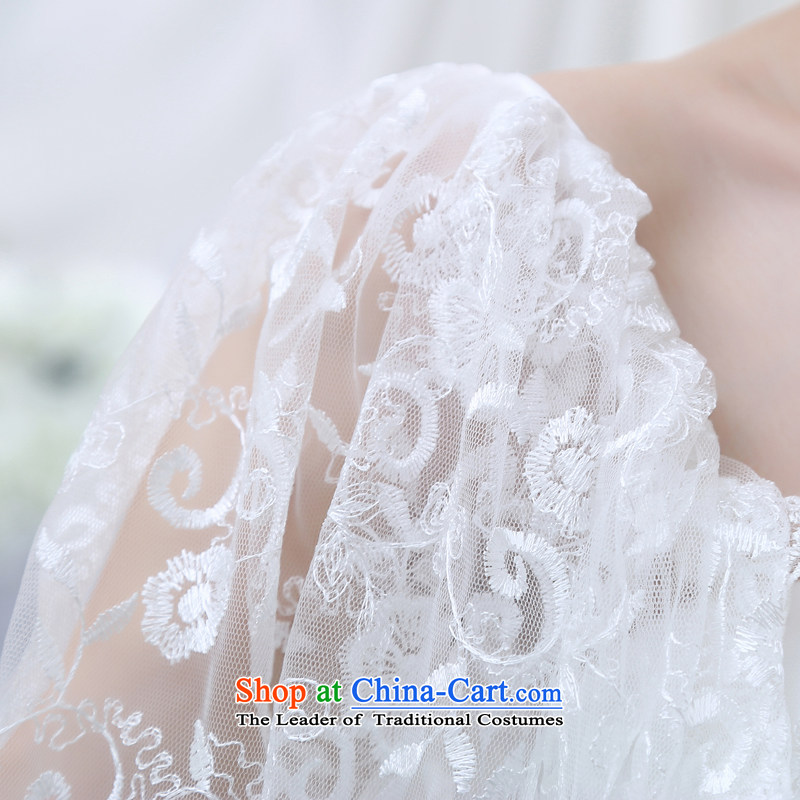 Wedding dress 2015 NEW Summer Wedding wedding lace stylish Korean long tail of the word wedding shoulder White XL, Demi Moor Qi , , , shopping on the Internet