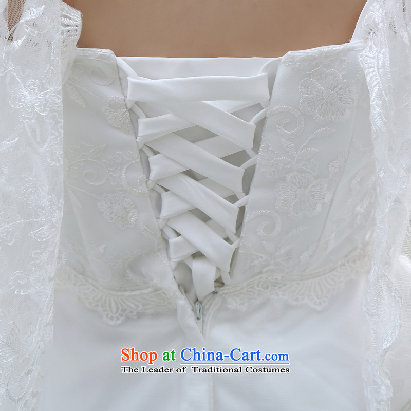 Wedding dress 2015 NEW Summer Wedding wedding lace stylish Korean long tail of the word wedding shoulder White XL, Demi Moor Qi , , , shopping on the Internet