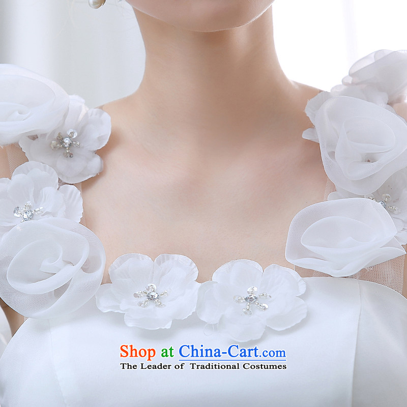 2015 Spring New Korean minimalist princess shoulders the word lace retro shoulder bon bon skirt to align the wedding White XL, Demi Moor Qi , , , shopping on the Internet
