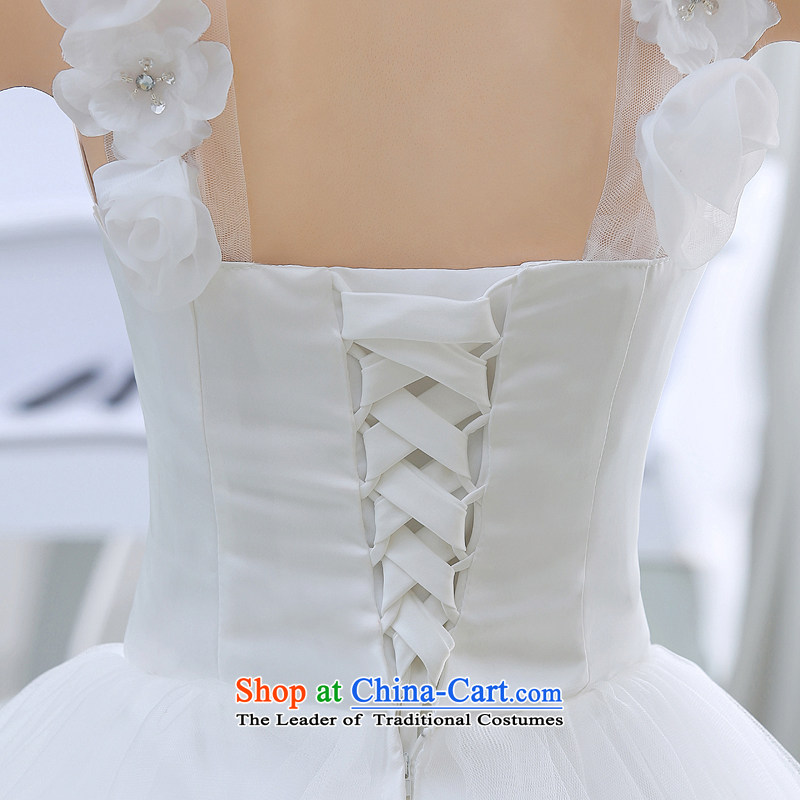 2015 Spring New Korean minimalist princess shoulders the word lace retro shoulder bon bon skirt to align the wedding White XL, Demi Moor Qi , , , shopping on the Internet
