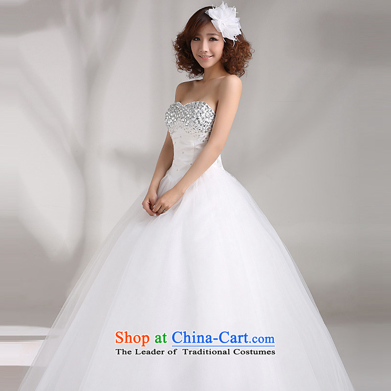 2015 Full Chamber New Ho wedding dresses Korean modern luxury to align the diamond wiping the chest straps Sau San wedding white white S Ho full Chamber , , , shopping on the Internet