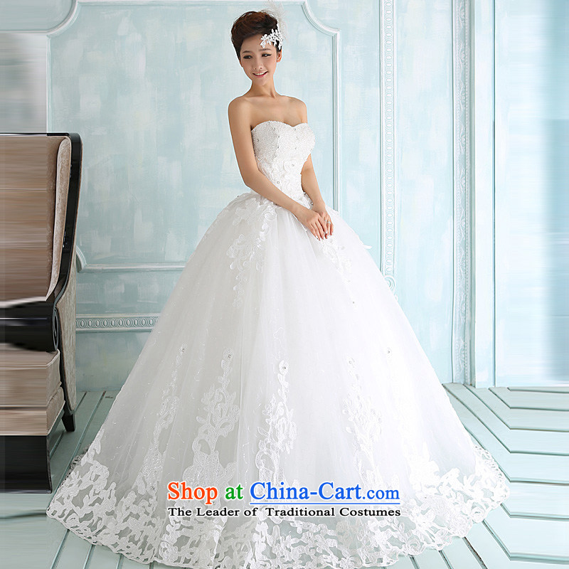The new 2015 winter wedding dresses lace on chip and chest straps to align the Korean version of the Wedding Dress Photography subject wearing white White?XL