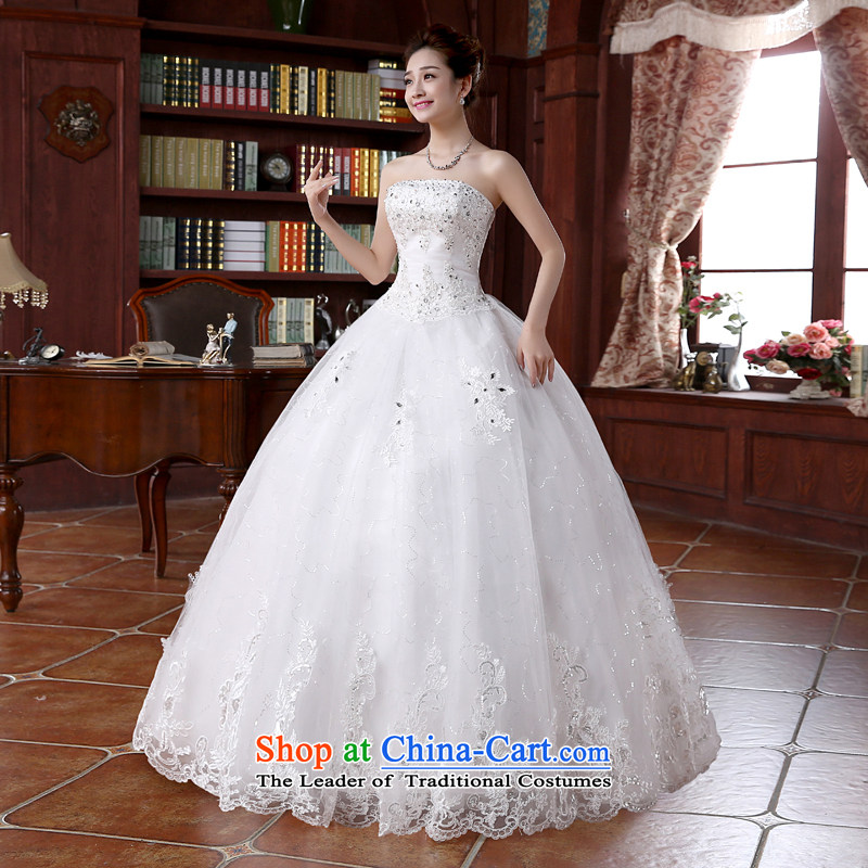 2015 Spring/Summer new lace on-chip integrated graphics alignment with thin to Sau San bon bon skirts and chest wedding dresses White M Demi Moor Qi , , , shopping on the Internet