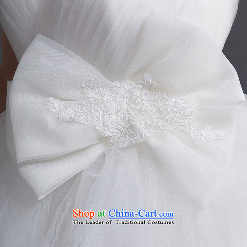Ho full Chamber wedding dresses 2015 new stylish shoulders V-Neck bride pregnant women Korean stream to align the su bow tie white S Ho full Chamber , , , shopping on the Internet
