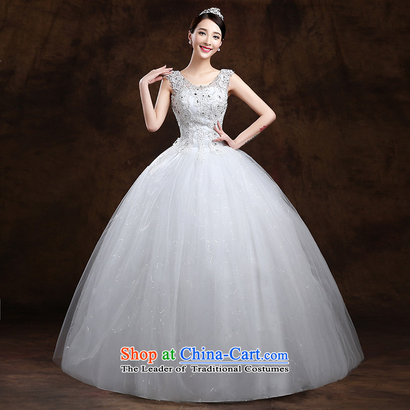 The first white wedding dresses into about 2015 Spring New Korean minimalist shoulders to align graphics thin marriages wedding White M white first into about shopping on the Internet has been pressed.