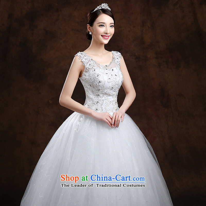 The first white wedding dresses into about 2015 Autumn new Korean minimalist shoulders to align graphics thin marriages wedding , white first into about shopping on the Internet has been pressed.