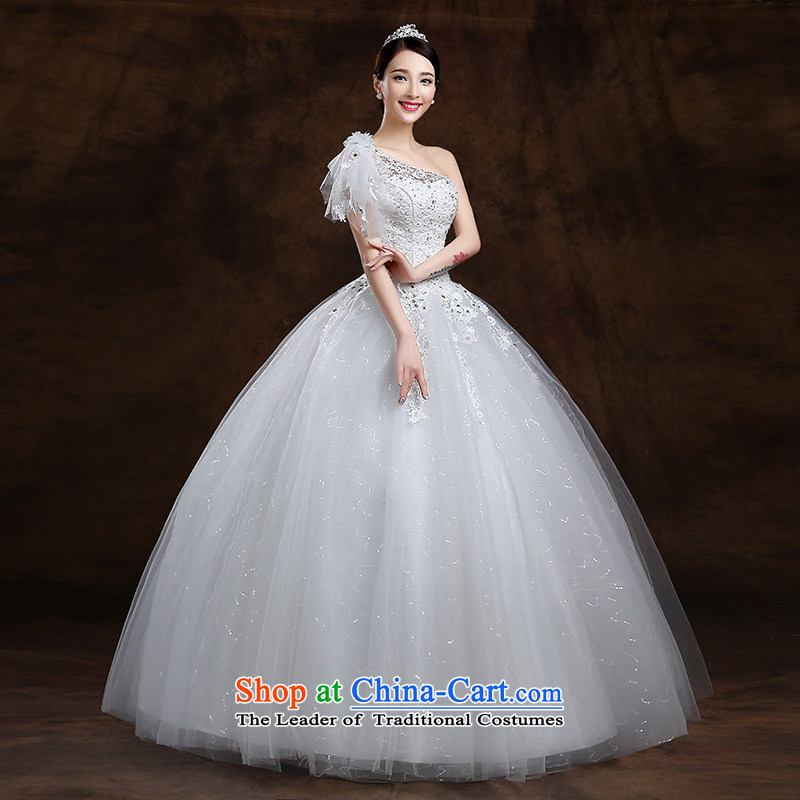 The first white into about 2015 Spring/Summer new Korean shoulder to align the Sau San white marriages wedding dresses video thin white XXL, white first into about shopping on the Internet has been pressed.