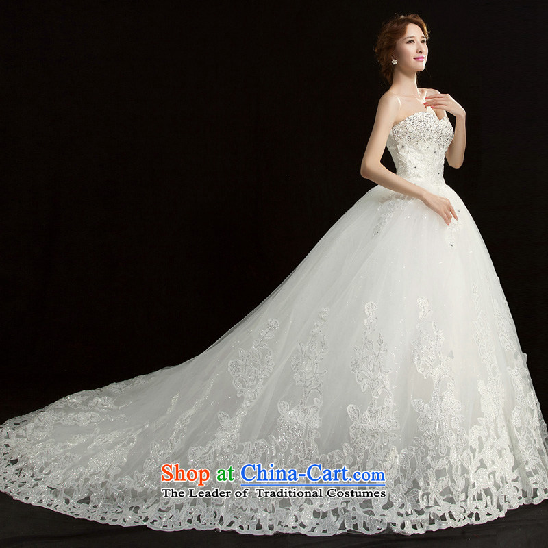 Ho full Chamber wedding dresses new 2015 Bai Liang chip and chest straps to align the bride lace video thin wedding diamond trailing white?M