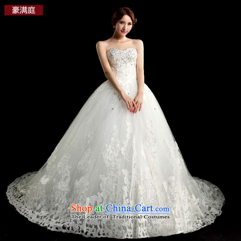 Ho full Chamber wedding dresses new 2015 Bai Liang chip and chest straps to align the bride lace video thin wedding diamond tail White M HO full Chamber , , , shopping on the Internet