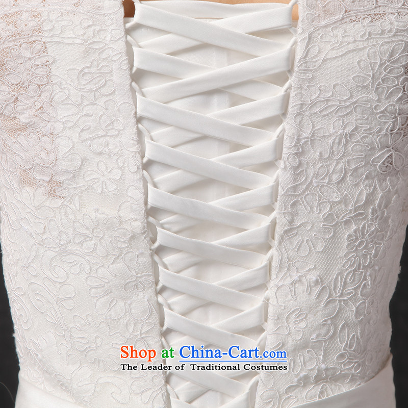 There is a new course 2015 wedding dresses of the word in the shoulder lace cuff small trailing white Sau San 10 yards, HOC , , , shopping on the Internet