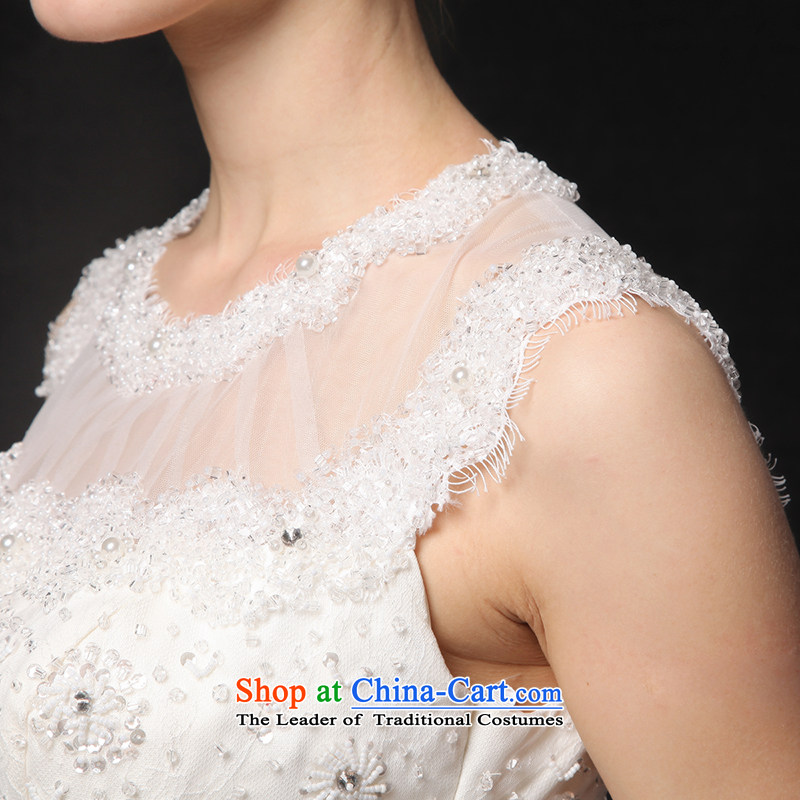 There is a first love 2015 new wedding dresses lace engraving round-neck collar Sau San small trailing white 6 yards, HOC , , , shopping on the Internet